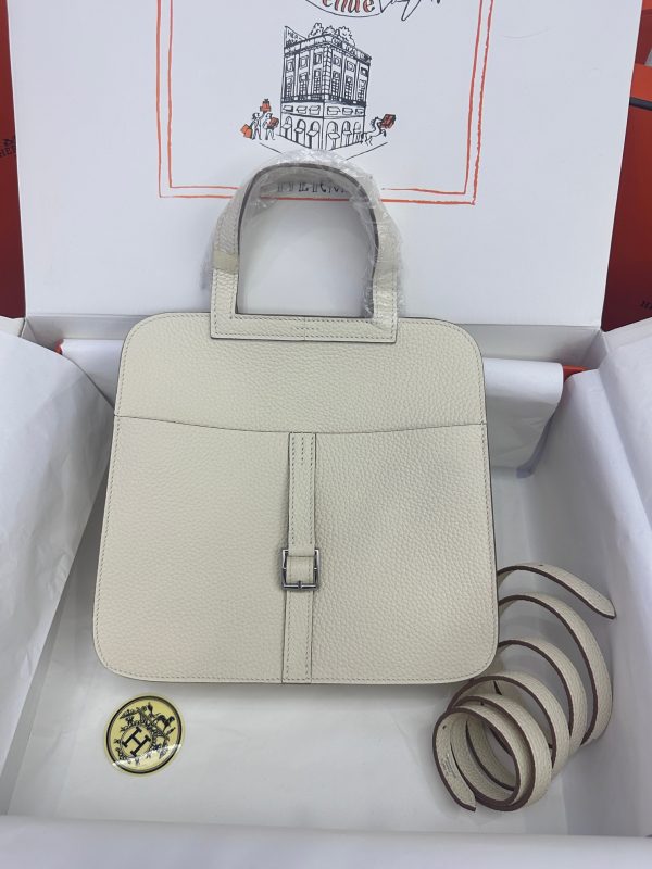 Hermes Halzan 25 Clemence Nata (I2) Palladium Hardware
