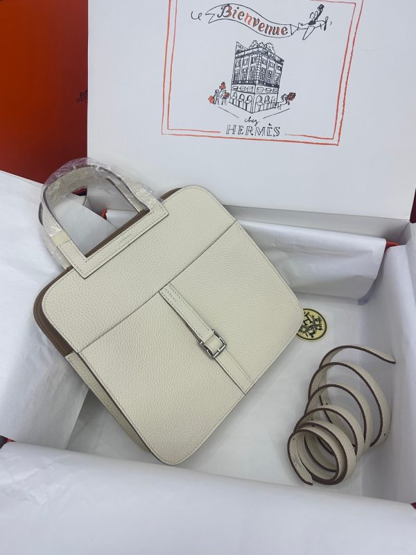 Hermes Halzan 25 Clemence Nata (I2) Palladium Hardware - Image 3