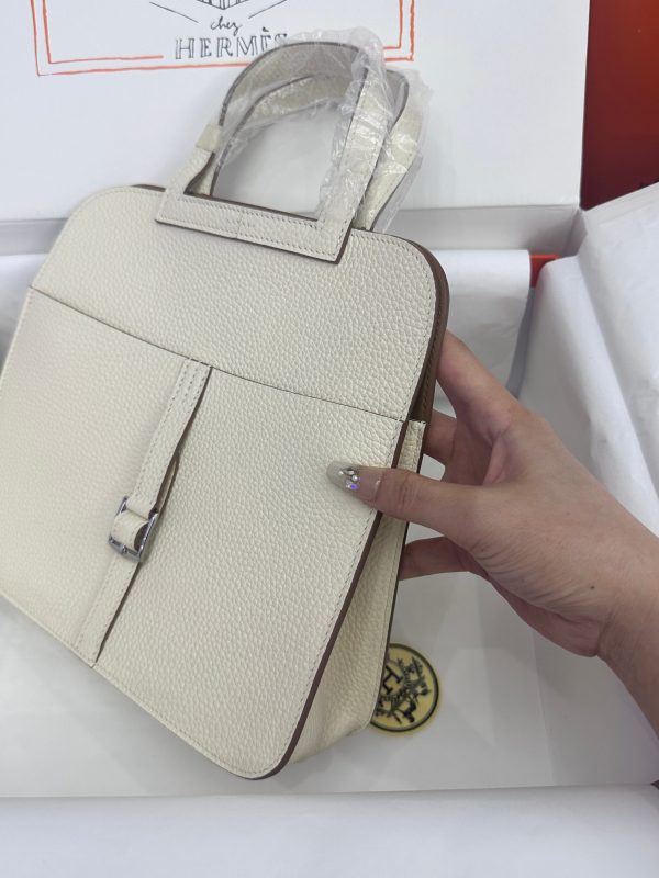 Hermes Halzan 25 Clemence Nata (I2) Palladium Hardware - Image 4