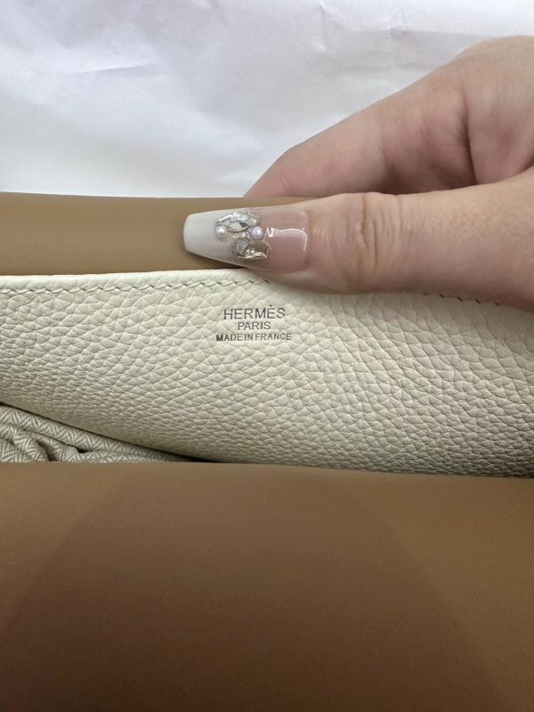 Hermes Halzan 25 Clemence Nata (I2) Palladium Hardware - Image 7