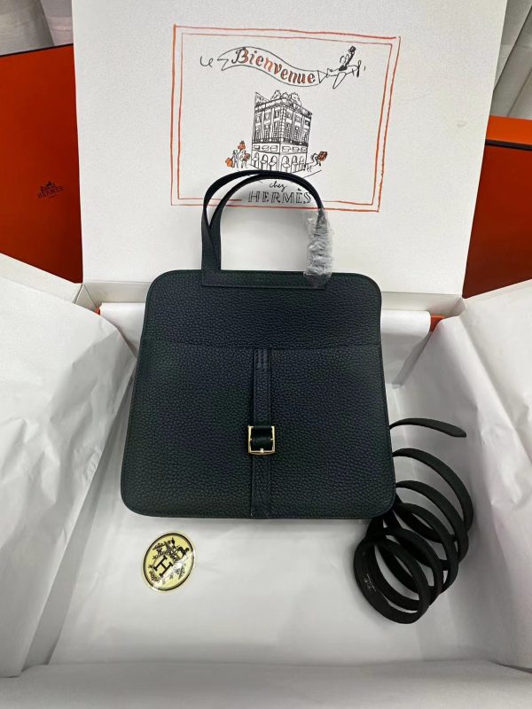 Hermes Halzan 25 Clemence Vert Cypres (6O) Palladium Hardware