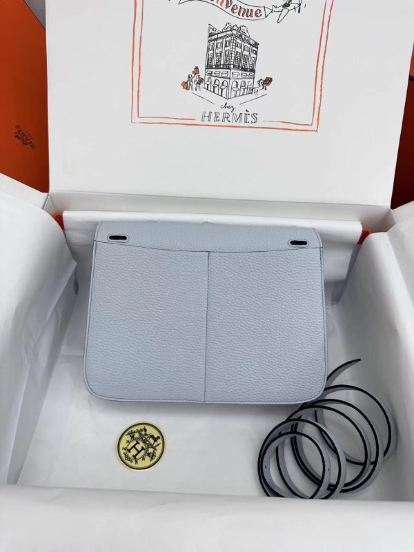 Hermes Halzan 25 Clemence Azur (7R) Palladium Hardware - Image 3