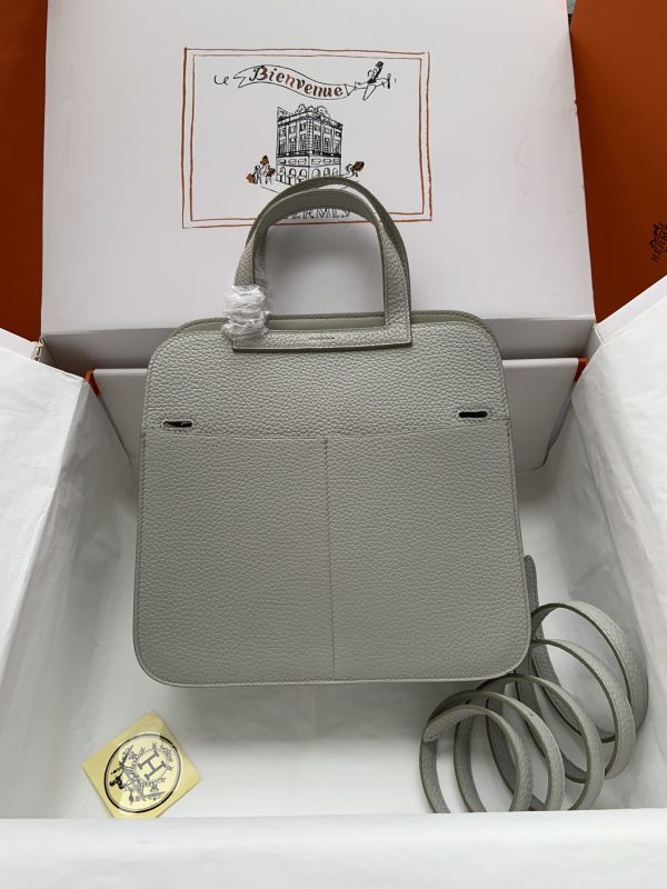 Hermes Halzan 25 Clemence Gris Perle (80) Palladium Hardware - Image 2