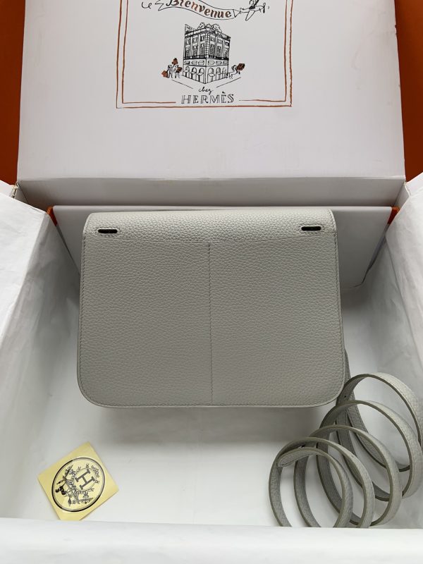 Hermes Halzan 25 Clemence Gris Perle (80) Palladium Hardware - Image 3