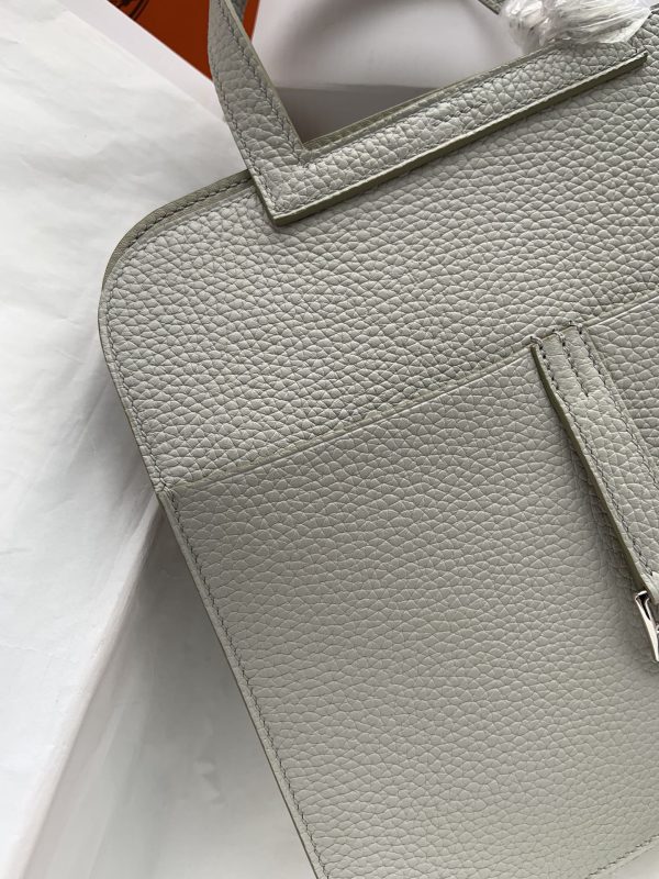 Hermes Halzan 25 Clemence Gris Perle (80) Palladium Hardware - Image 6