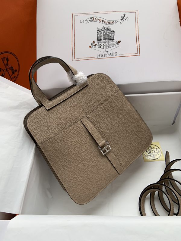 Hermes Halzan 25 Clemence Trench (S2) Palladium Hardware - Image 5