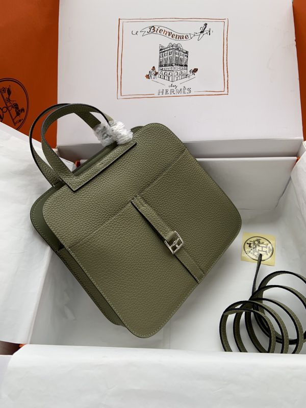 Hermes Halzan 25 Clemence Sauge (Q1) Palladium Hardware - Image 4