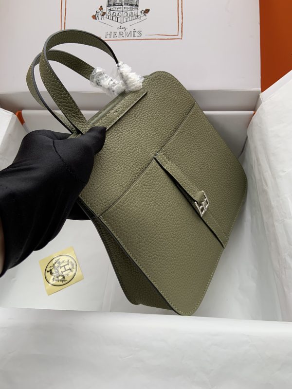 Hermes Halzan 25 Clemence Sauge (Q1) Palladium Hardware - Image 7