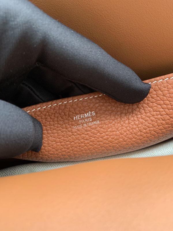 Hermes Halzan 25 Clemence Gold (37) Palladium Hardware - Image 5