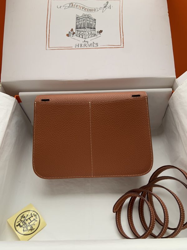 Hermes Halzan 25 Clemence Gold (37) Gold Hardware - Image 4