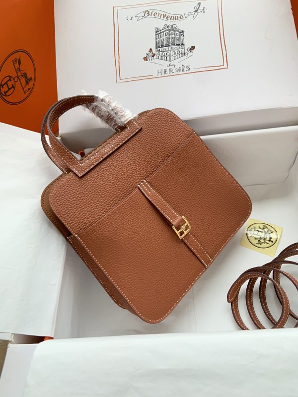 Hermes Halzan 25 Clemence Gold (37) Gold Hardware - Image 3
