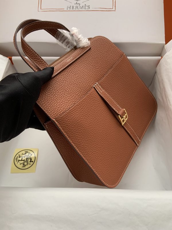 Hermes Halzan 25 Clemence Gold (37) Gold Hardware - Image 6