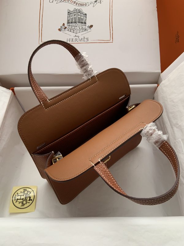 Hermes Halzan 25 Clemence Gold (37) Gold Hardware - Image 7