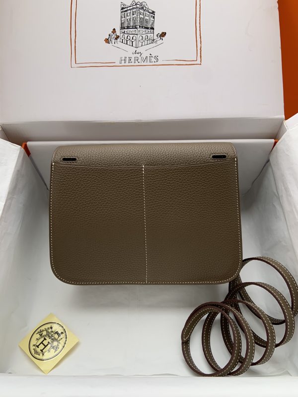 Hermes Halzan 25 Clemence Etoupe (18) Palladium Hardware - Image 5