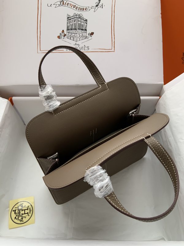 Hermes Halzan 25 Clemence Etoupe (18) Palladium Hardware - Image 7
