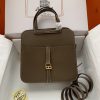 Hermes Halzan 25 Clemence Etoupe (18) Gold Hardware