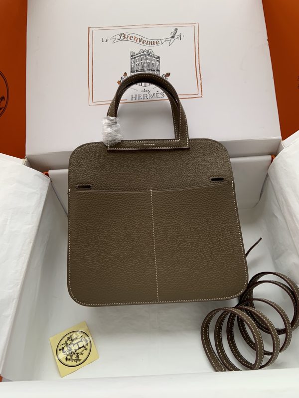 Hermes Halzan 25 Clemence Etoupe (18) Gold Hardware - Image 2