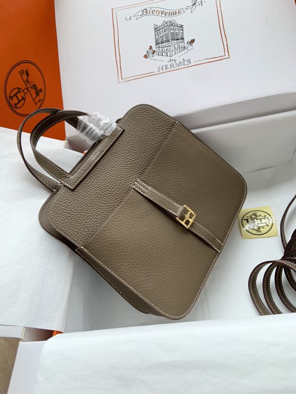 Hermes Halzan 25 Clemence Etoupe (18) Gold Hardware - Image 4