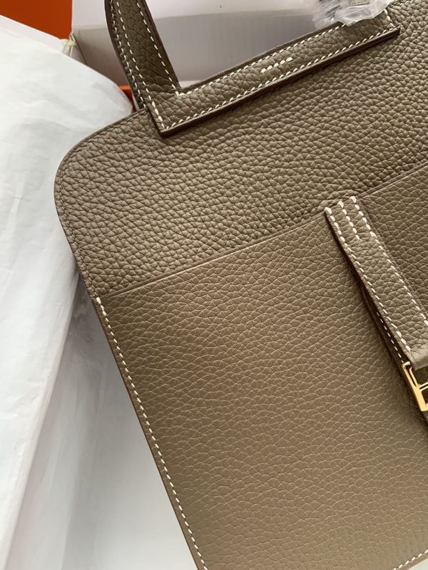 Hermes Halzan 25 Clemence Etoupe (18) Gold Hardware - Image 10