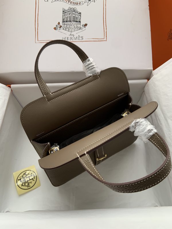 Hermes Halzan 25 Clemence Etoupe (18) Gold Hardware - Image 8