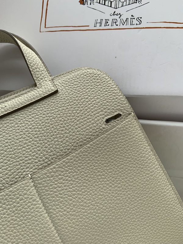 Hermes Halzan 25 Clemence Craie (10) Palladium Hardware - Image 8