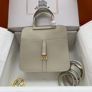 Hermes Halzan 25 Clemence Craie (10) Gold Hardware