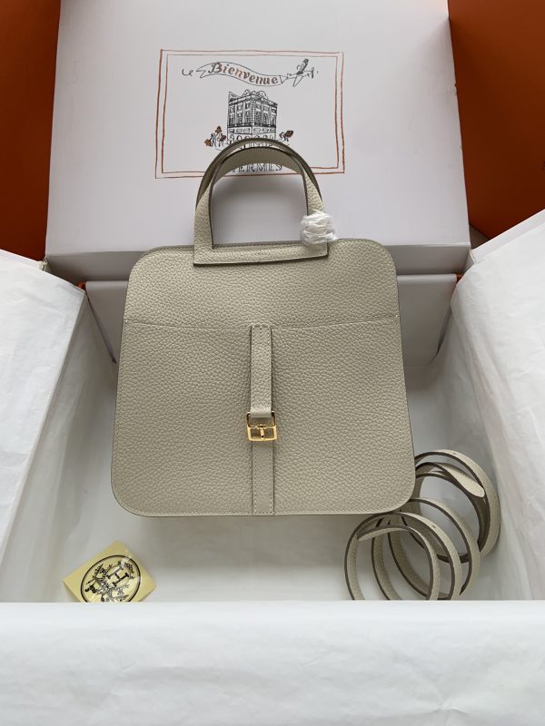 Hermes Halzan 25 Clemence Craie (10) Gold Hardware