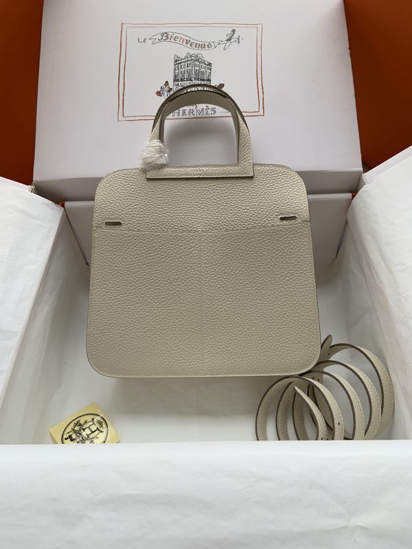 Hermes Halzan 25 Clemence Craie (10) Gold Hardware - Image 2
