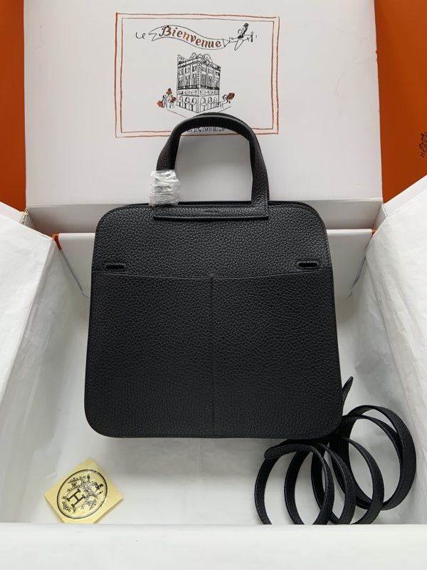 Hermes Halzan 25 Clemence Nior (89) Palladium Hardware - Image 2