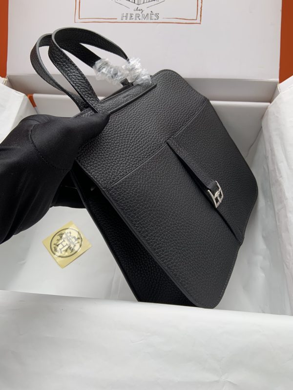 Hermes Halzan 25 Clemence Nior (89) Palladium Hardware - Image 5