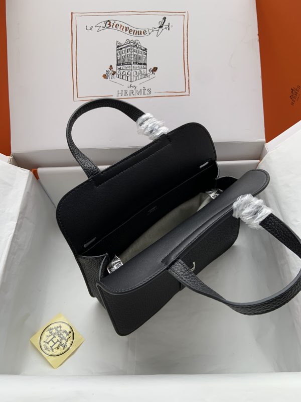 Hermes Halzan 25 Clemence Nior (89) Palladium Hardware - Image 7