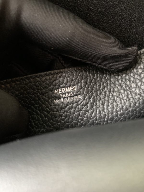 Hermes Halzan 25 Clemence Nior (89) Palladium Hardware - Image 6