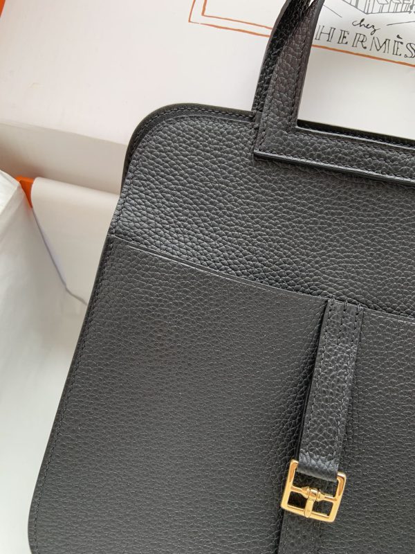 Hermes Halzan 25 Clemence Nior (89) Gold Hardware - Image 9