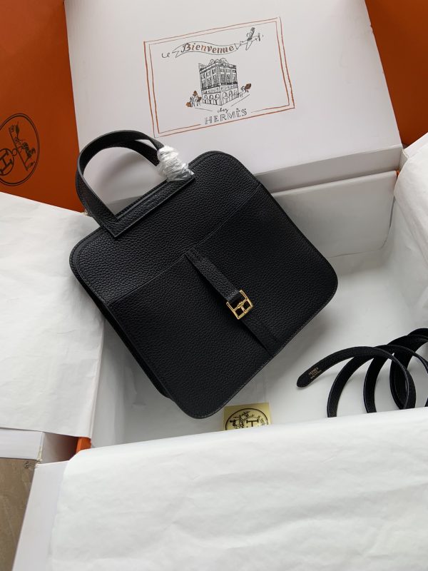 Hermes Halzan 25 Clemence Nior (89) Gold Hardware - Image 5