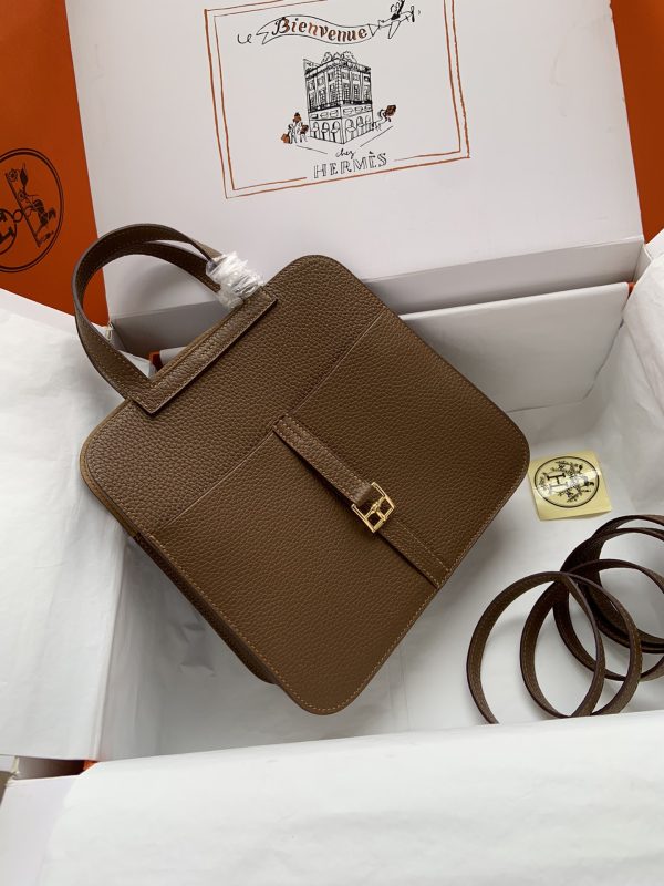 Hermes Halzan HSS 25 Clemence Alezan (3G)  And Sesame(2S)Gold Hardware - Image 4