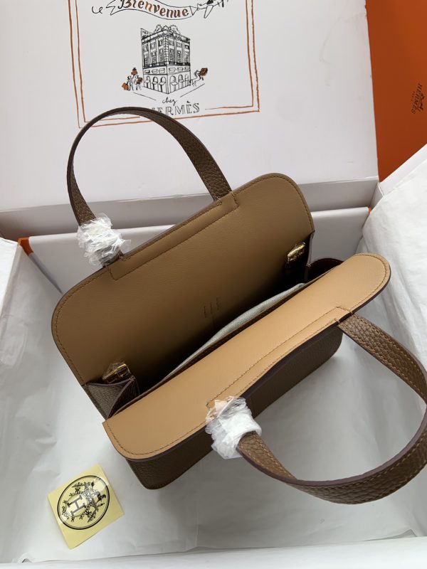 Hermes Halzan HSS 25 Clemence Alezan (3G)  And Sesame(2S)Gold Hardware - Image 7