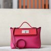 2424 Mini 21 Evercolor And Swift Rose Texas (0E)  And Rouge de Coeur(S3)Palladium Hardware
