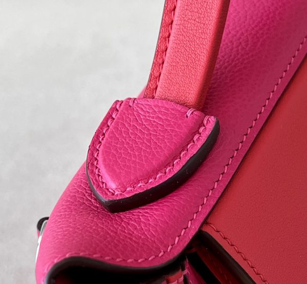2424 Mini 21 Evercolor And Swift Rose Texas (0E)  And Rouge de Coeur(S3)Palladium Hardware - Image 7