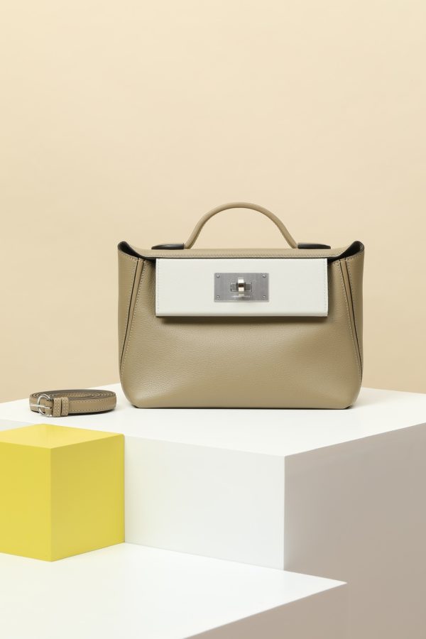 2424 Mini 21 Evercolor And Swift Beige Marfa (8Q)  And Gris Pale(M4)Palladium Hardware