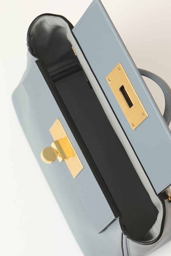 2424 Mini 21 Evercolor And Swift Bleu Lin (J7)  And Gris Mouette(4Z)Gold Hardware - Image 4