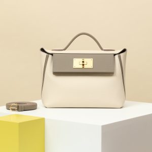 2424 Mini 21 Evercolor And Swift Craie (10)  And Gris Asphalte(M8)Gold Hardware