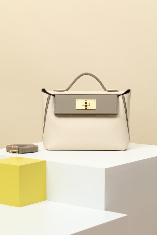 2424 Mini 21 Evercolor And Swift Craie (10)  And Gris Asphalte(M8)Gold Hardware