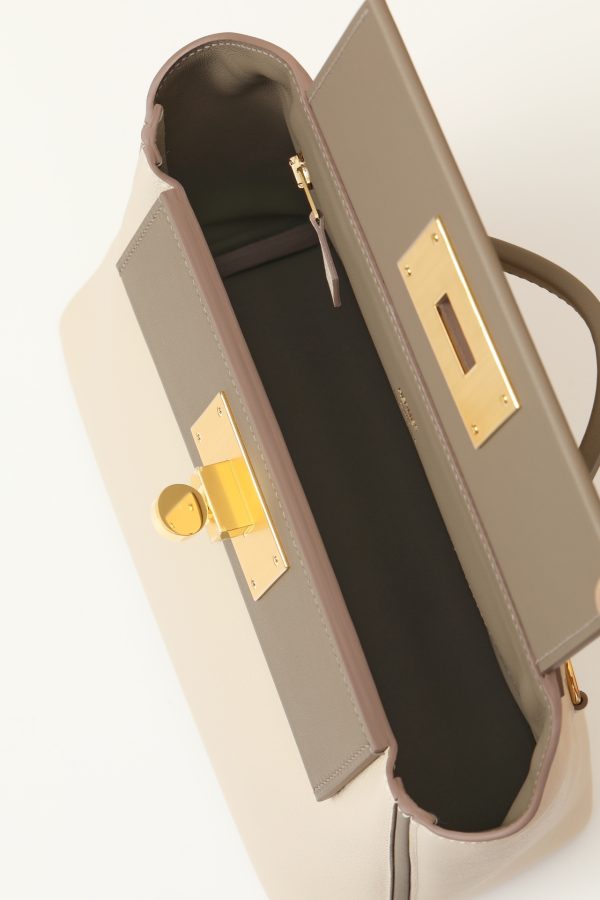 2424 Mini 21 Evercolor And Swift Craie (10)  And Gris Asphalte(M8)Gold Hardware - Image 4