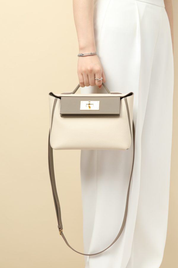 2424 Mini 21 Evercolor And Swift Craie (10)  And Gris Asphalte(M8)Gold Hardware - Image 9