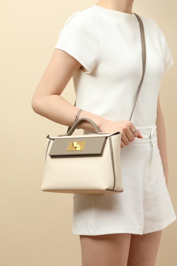 2424 Mini 21 Evercolor And Swift Craie (10)  And Gris Asphalte(M8)Gold Hardware - Image 8