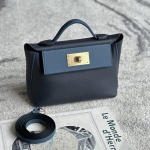 2424 Mini 21 Evercolor And Swift Blue Nuit (2Z)  And Navy(7U)Gold Hardware