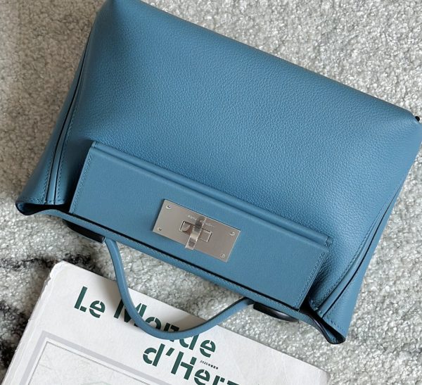 2424 Mini 21 Evercolor And Swift New Bleu Jean (D2) Palladium Hardware - Image 9