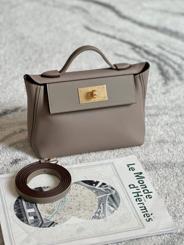 2424 Mini 21 Evercolor And Swift Gris Asphalte (M8) Gold Hardware