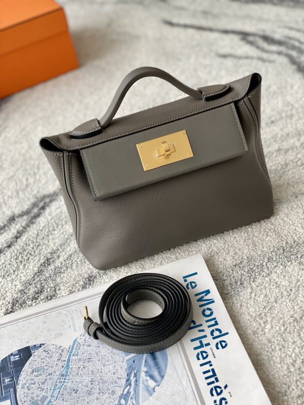 2424 Mini 21 Evercolor And Swift Etain (8F) Gold Hardware