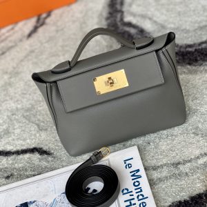 2424 Mini 21 Evercolor And Swift Gris Meyer (0L) Gold Hardware
